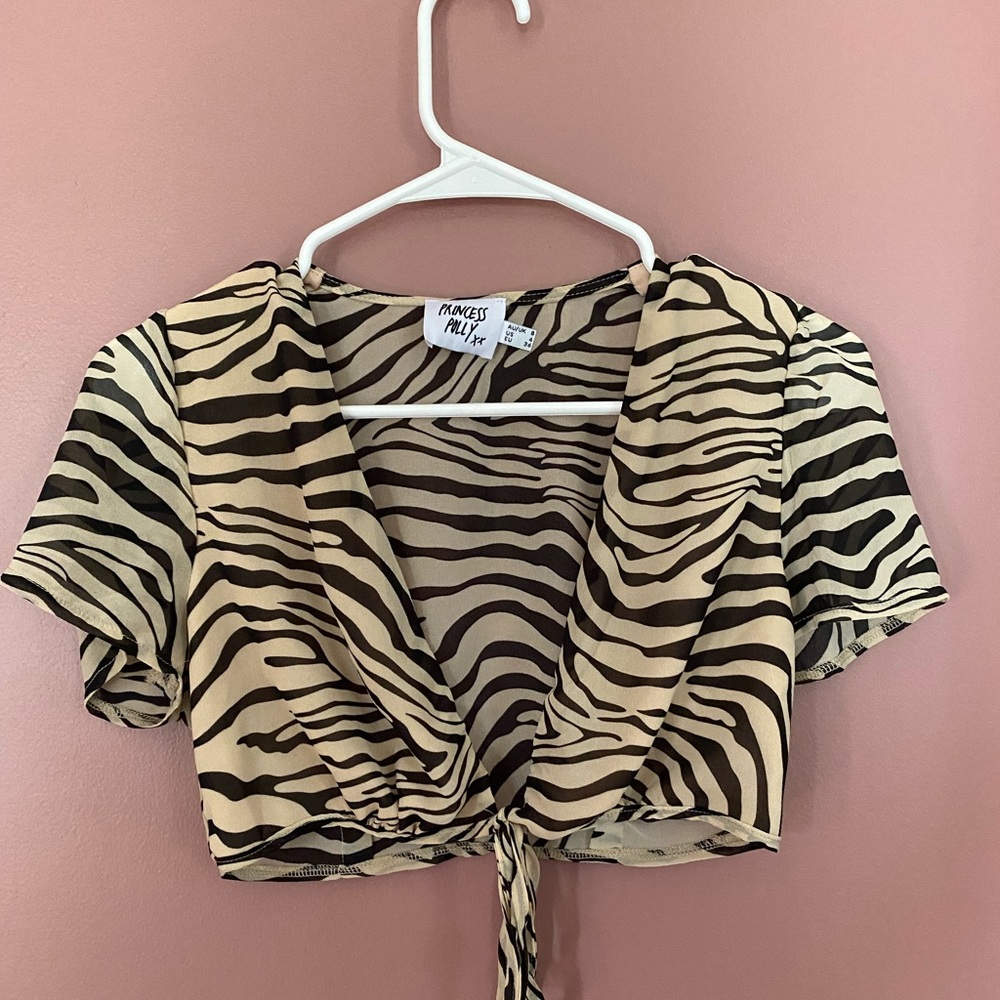 Princess Polly Maude Top Zebra, Size 4